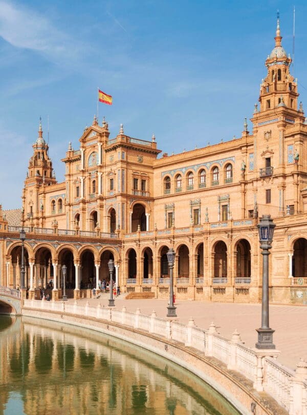 Spain, Seville. Spain Square, a landmark. Spanish architecture